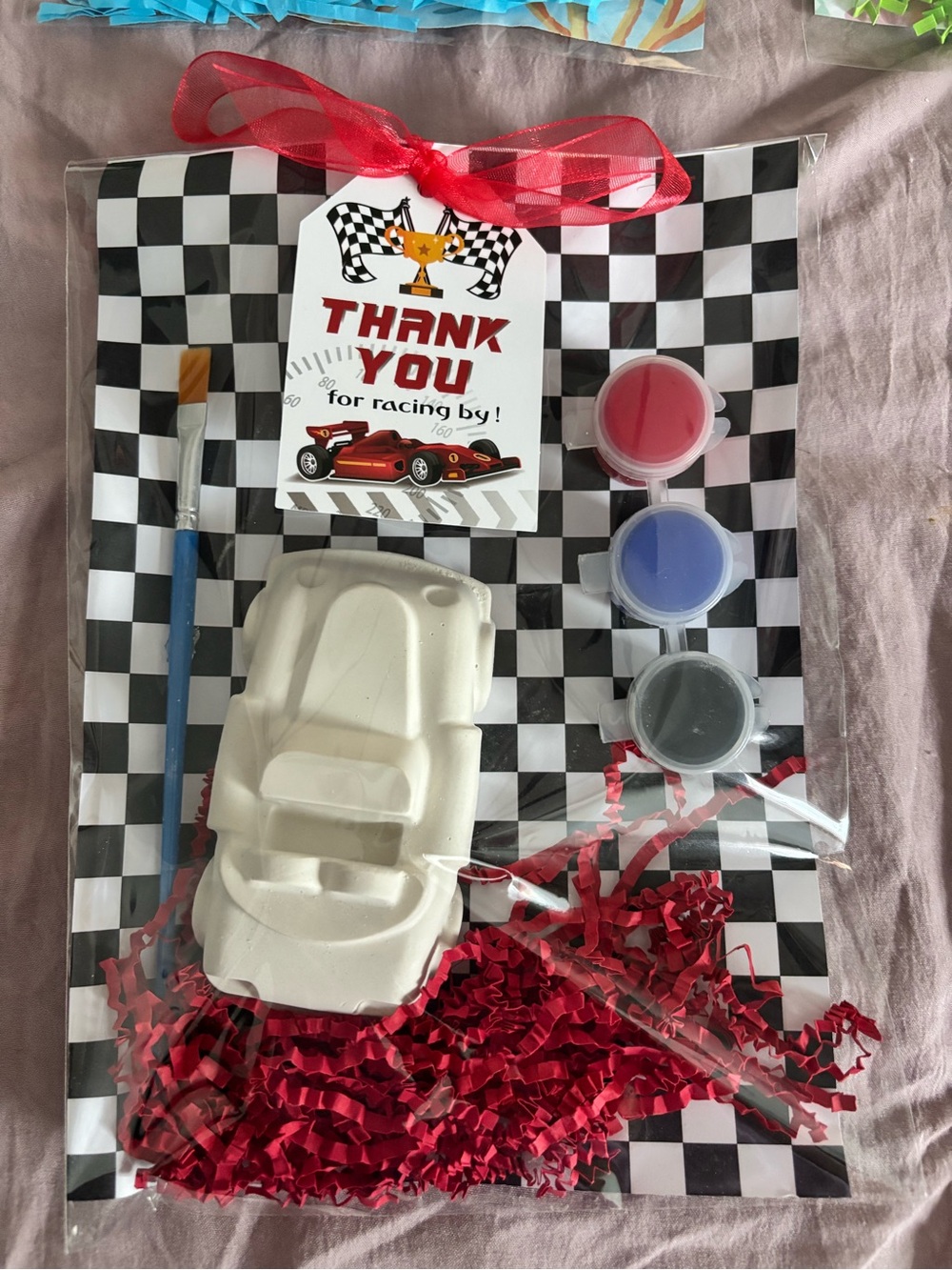Race Car Paint-Your-Own Party Favor Kit - Red